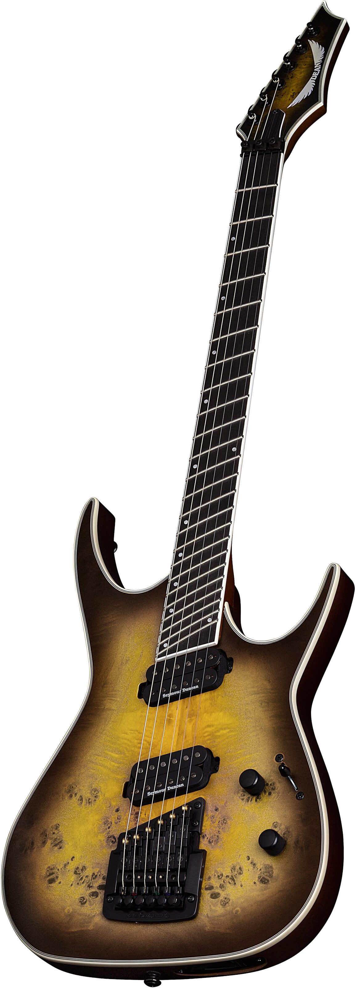 Dean Exile Select Multi-Scale Kahler Electric Guitar (with Case), Angled with head Front