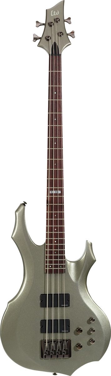 ESP LTD F254 Electric Bass Guitar, Titanium