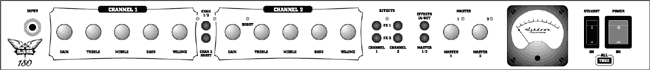 Ashdown Fallen Angel 180 Head 3-Channel Guitar Amplifier Head, Front Panel