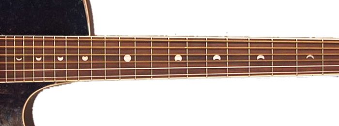 Luna Fantasie Lady of Shalott Acoustic-Electric Guitar, Neck