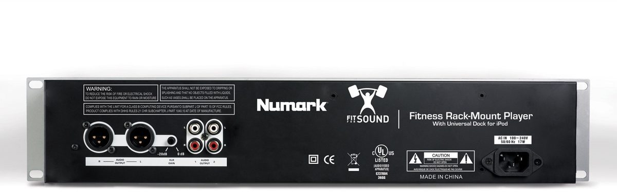 Numark Fit for Sound Rackmount Music Player for iPod, Rear
