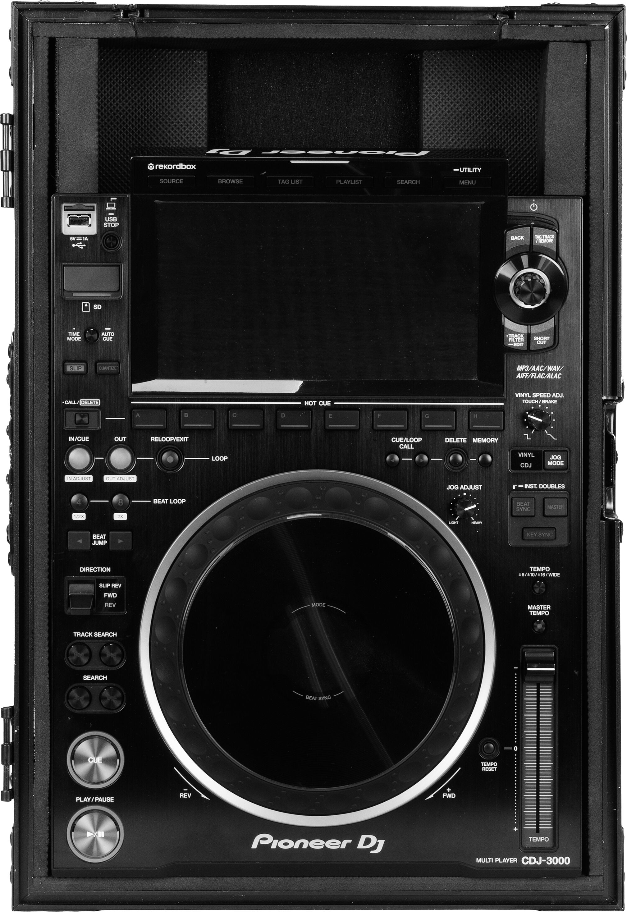 Odyssey FZ-3000 Flight Case for Pioneer CDJ-3000, Black Label, Action Position Back