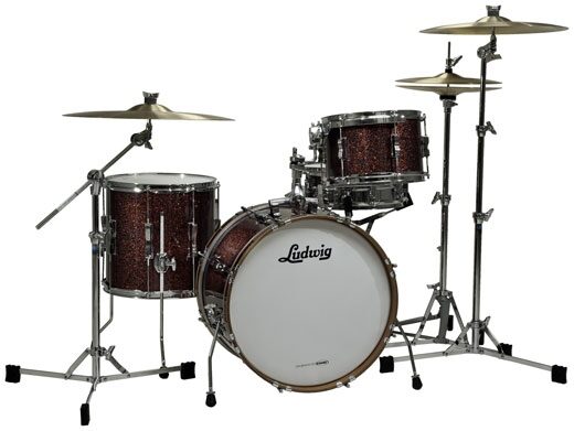 Ludwig LR318JX Club Date Jazzette Drum Shell Kit, 3-Piece, Ruby Sparkle