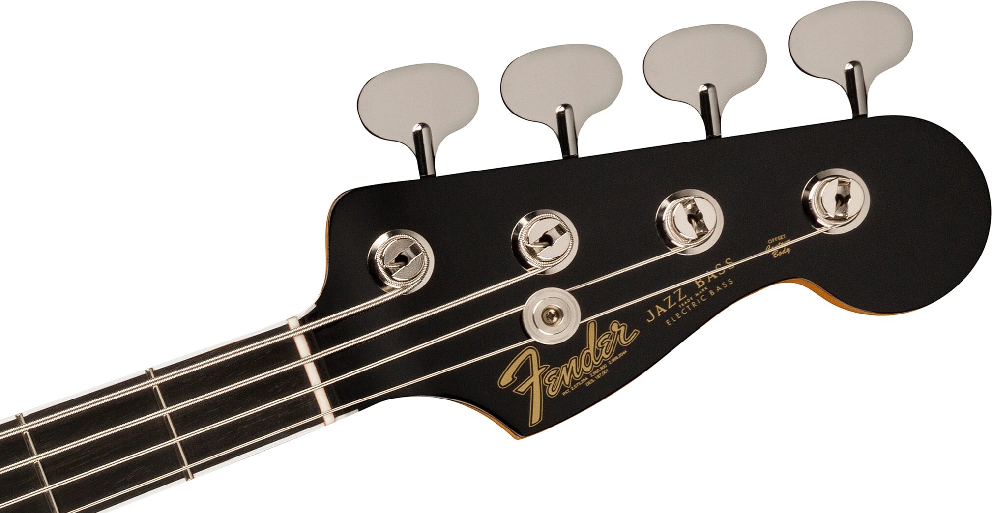 Fender Gold Foil Jazz Bass Guitar (with Gig Bag), Action Position Back