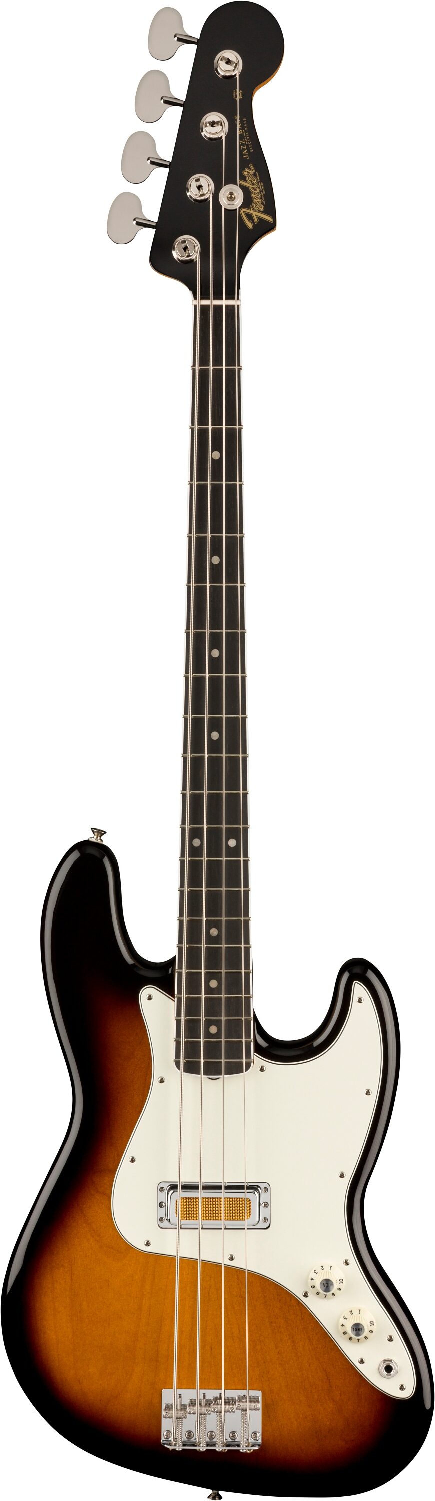 Fender Gold Foil Jazz Bass Guitar (with Gig Bag), Action Position Back