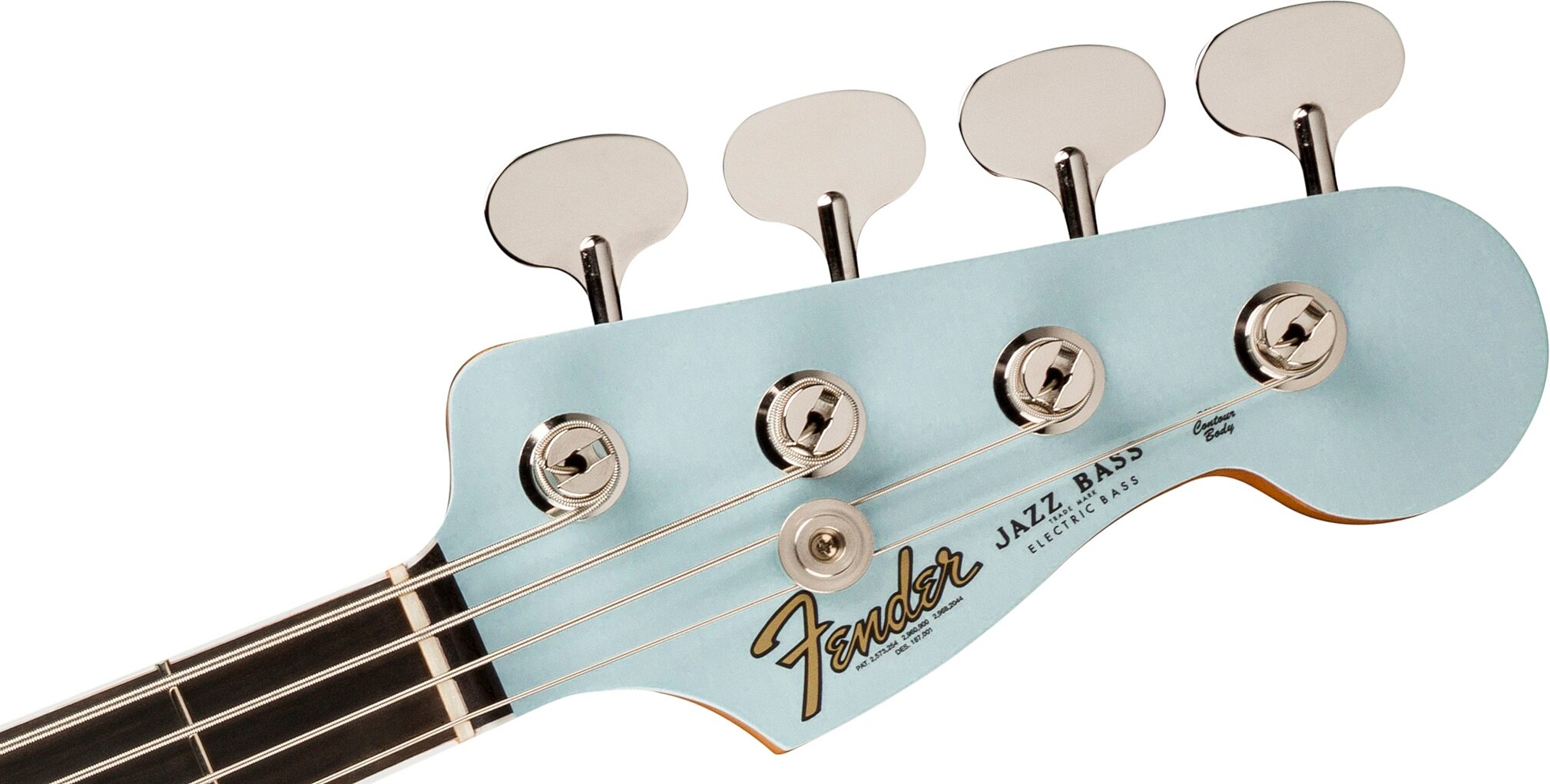 Fender Gold Foil Jazz Bass Guitar (with Gig Bag), Action Position Back