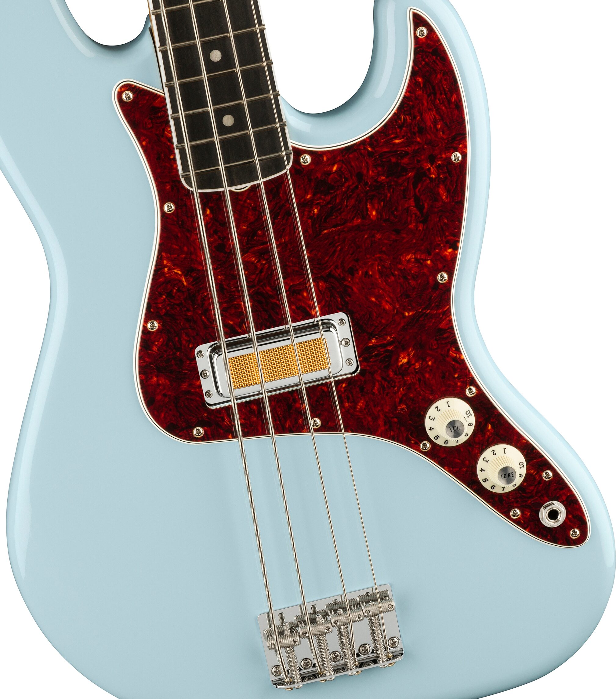 Fender Gold Foil Jazz Bass Guitar (with Gig Bag), Action Position Back