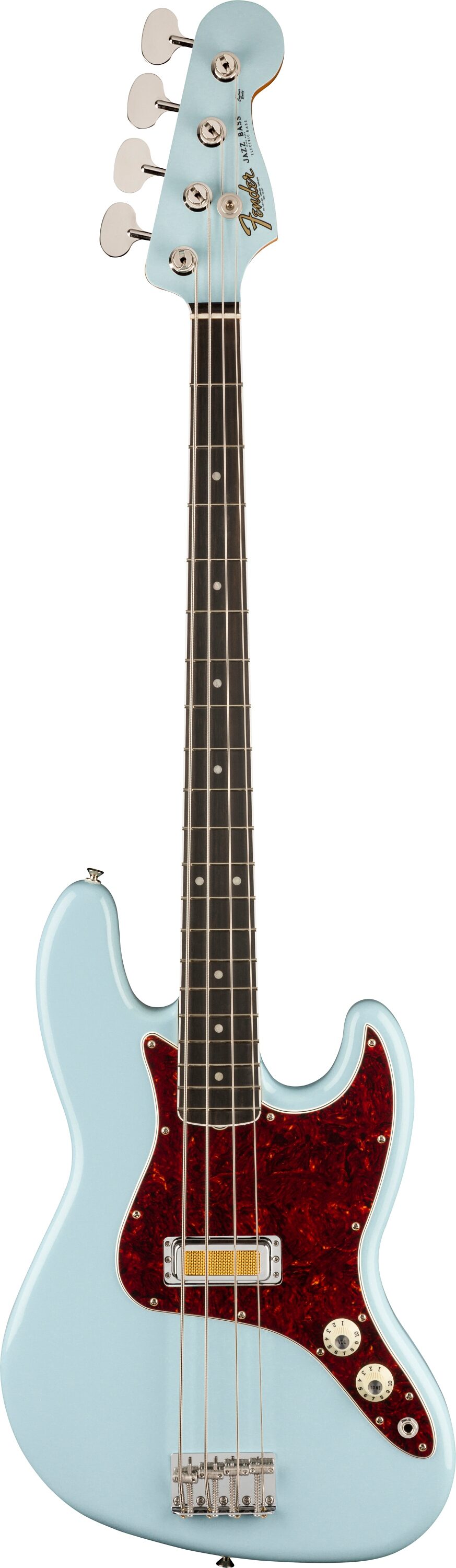 Fender Gold Foil Jazz Bass Guitar (with Gig Bag), Action Position Back
