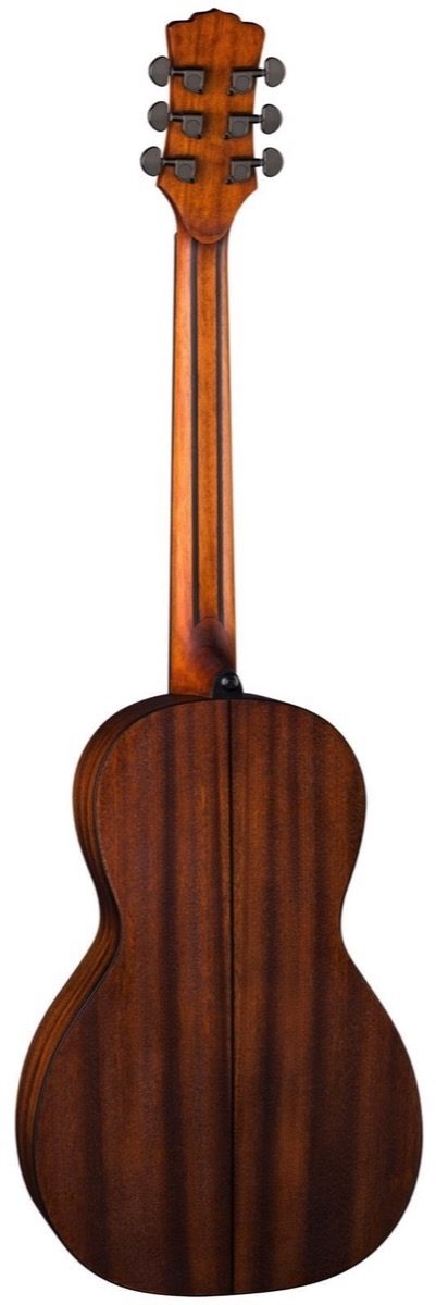 Luna Gypsy Muse Parlor Acoustic Guitar, Back