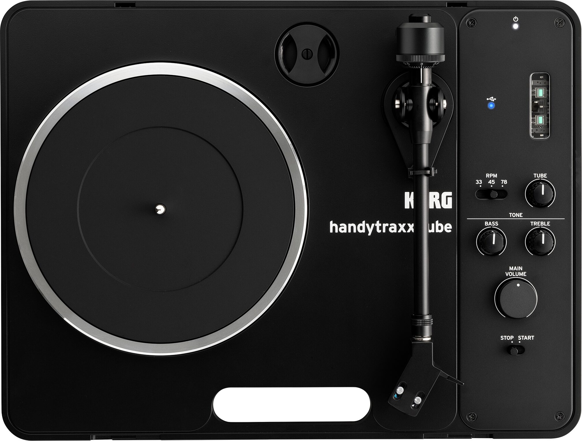 Korg handytraxx tube Portable Record Player, New, Action Position Back