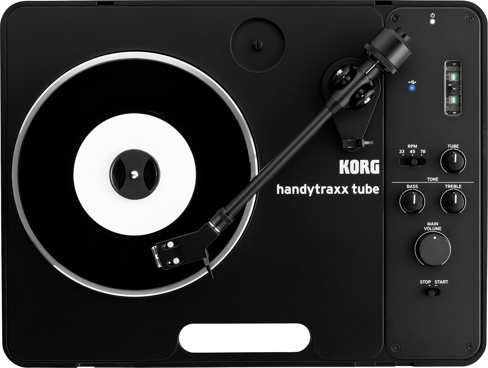 Korg handytraxx tube Portable Record Player, New, Action Position Back