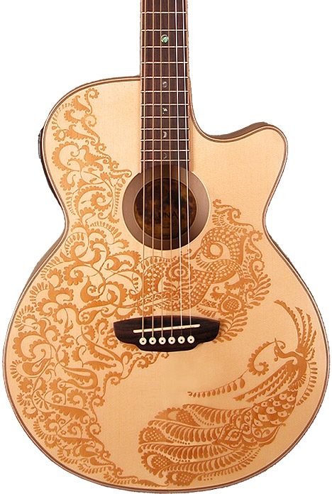 Luna Henna Paradise S Acoustic-Electric Guitar, Body