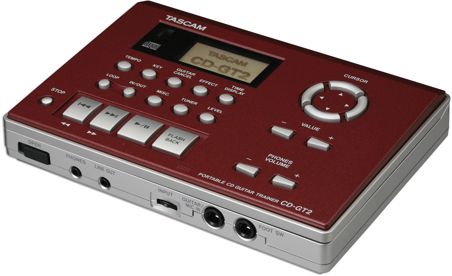 TASCAM CD-GT2 Portable CD Guitar Trainer, Angle View 2