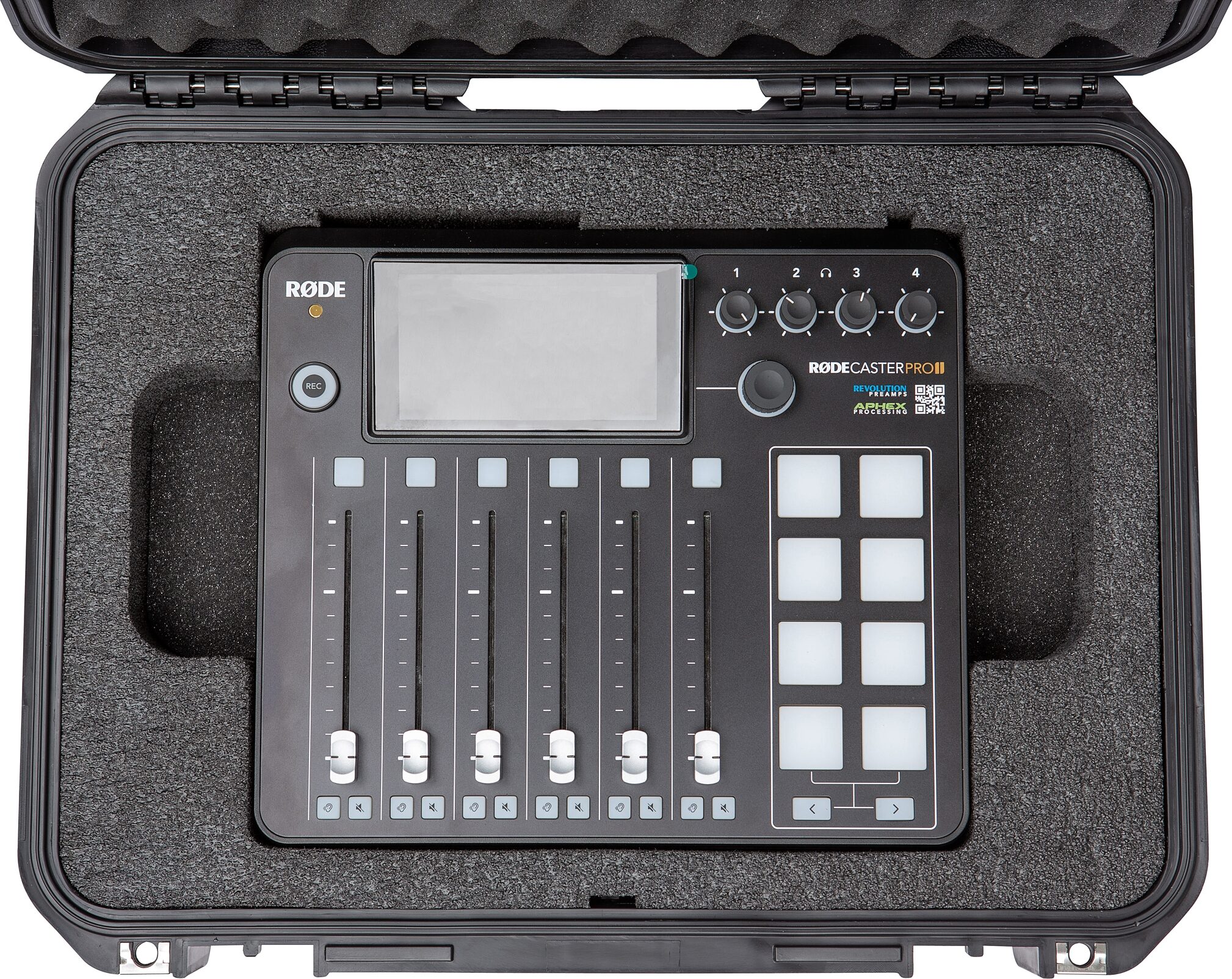 SKB iSeries 3i1813-7-RP2 Case for Rode RODECaster Pro II and Microphones, 3i1813-7-RP2, Action Position Back