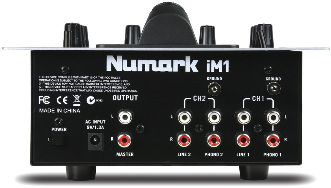 Numark iM1 DJ Mixer with iPod Dock, 2-Channel, Back