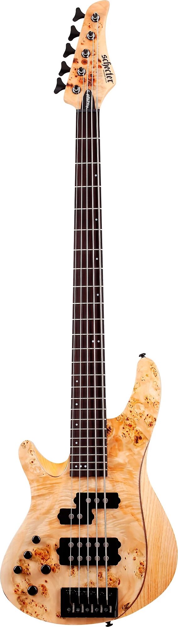 Schecter Reaper-5 Electric Bass, 5-String (Left-Handed), Natural Satin, view