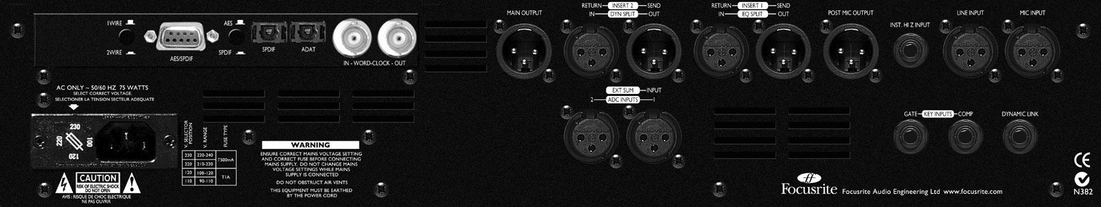 Focusrite ISA430MKII Producer Pack Channel Strip, Rear