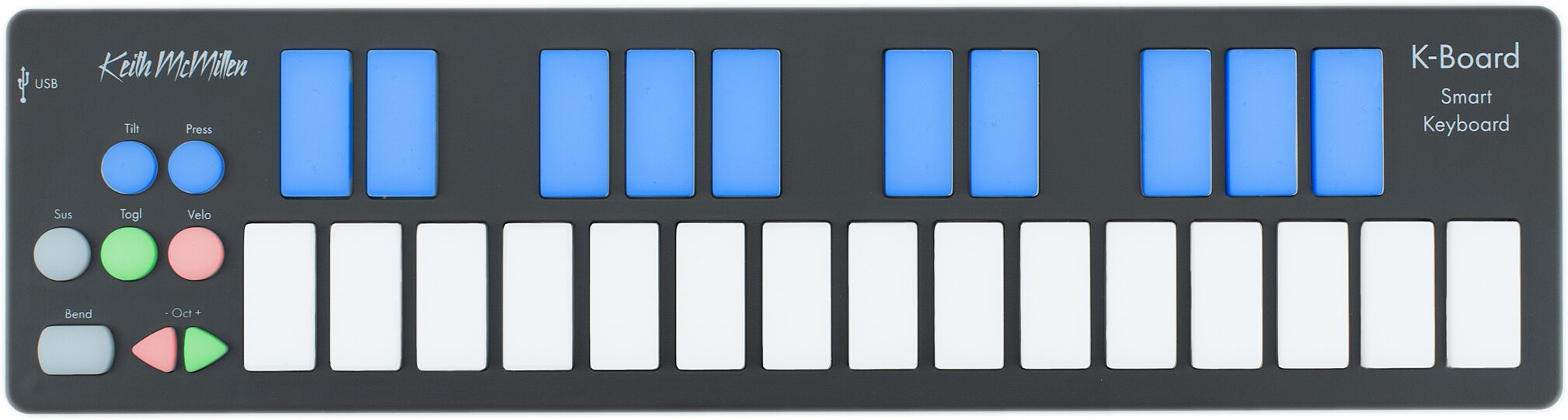 Keith McMillen Instruments K-Board-C Smart Sensor USB-C MIDI Keyboard Controller, Main