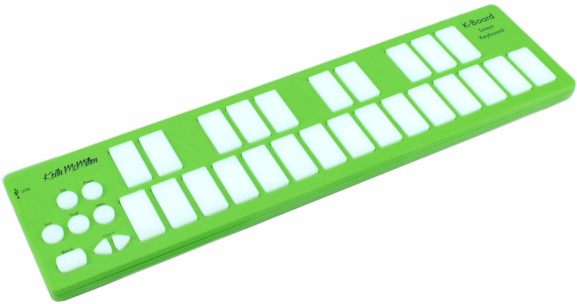 Keith McMillen Instruments K-Board-C Smart Sensor USB-C MIDI Keyboard Controller, Action Position Back