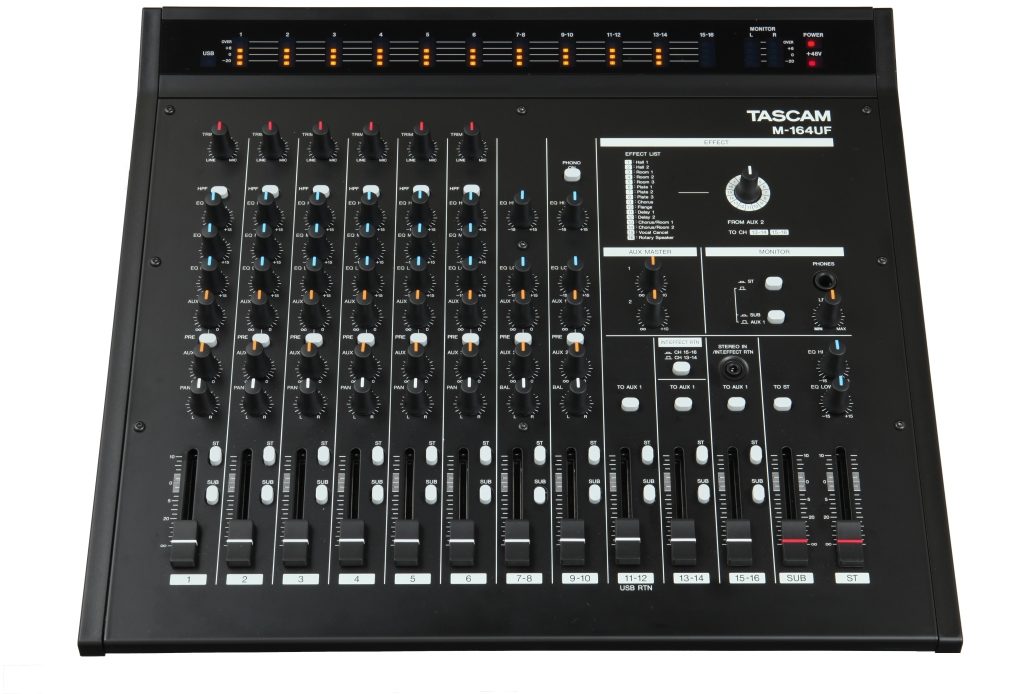 TASCAM M-164UF 16-Channel USB Mixer with Effects, Front