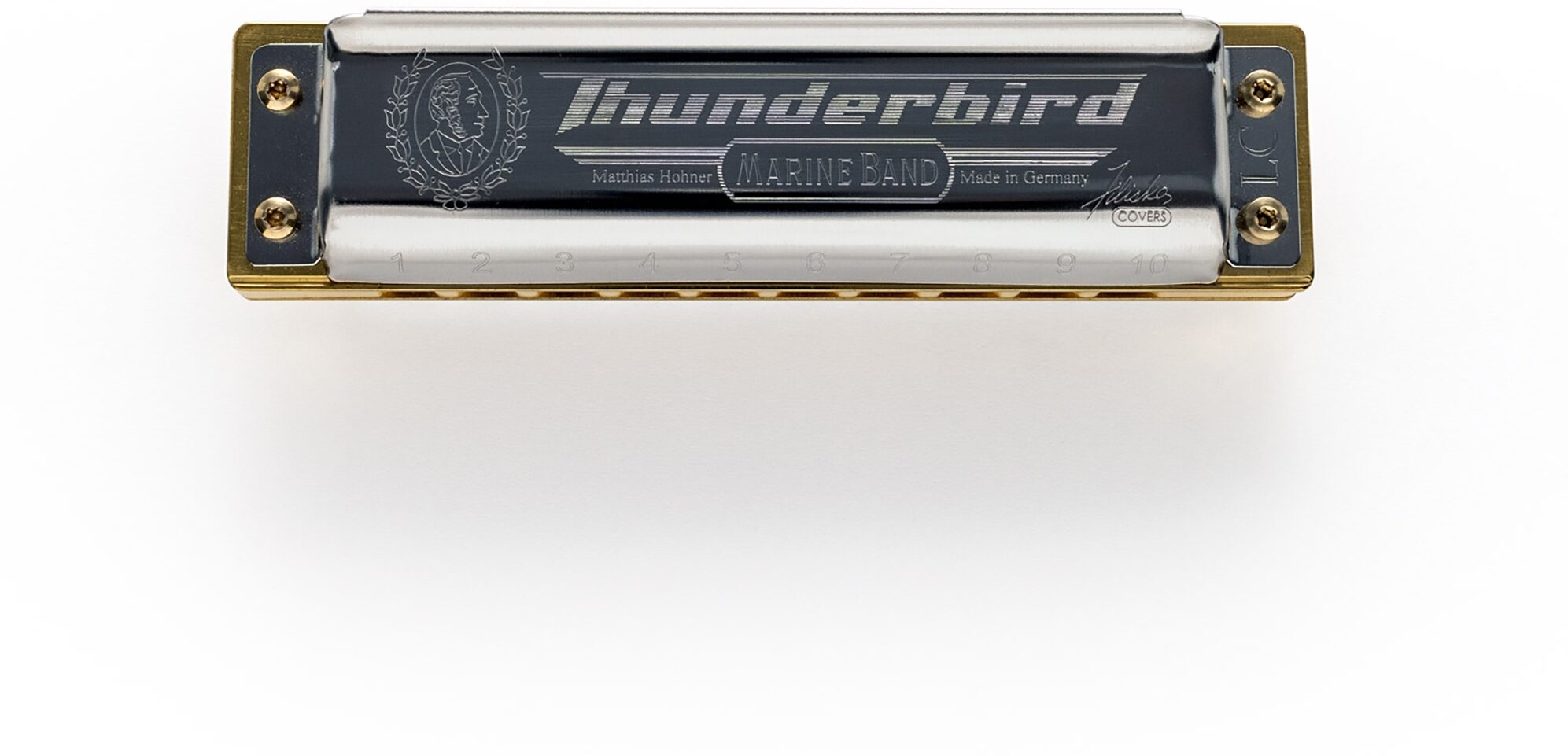 Hohner Marine Band Thunderbird Harmonica, Key of A Major Low, Action Position Back