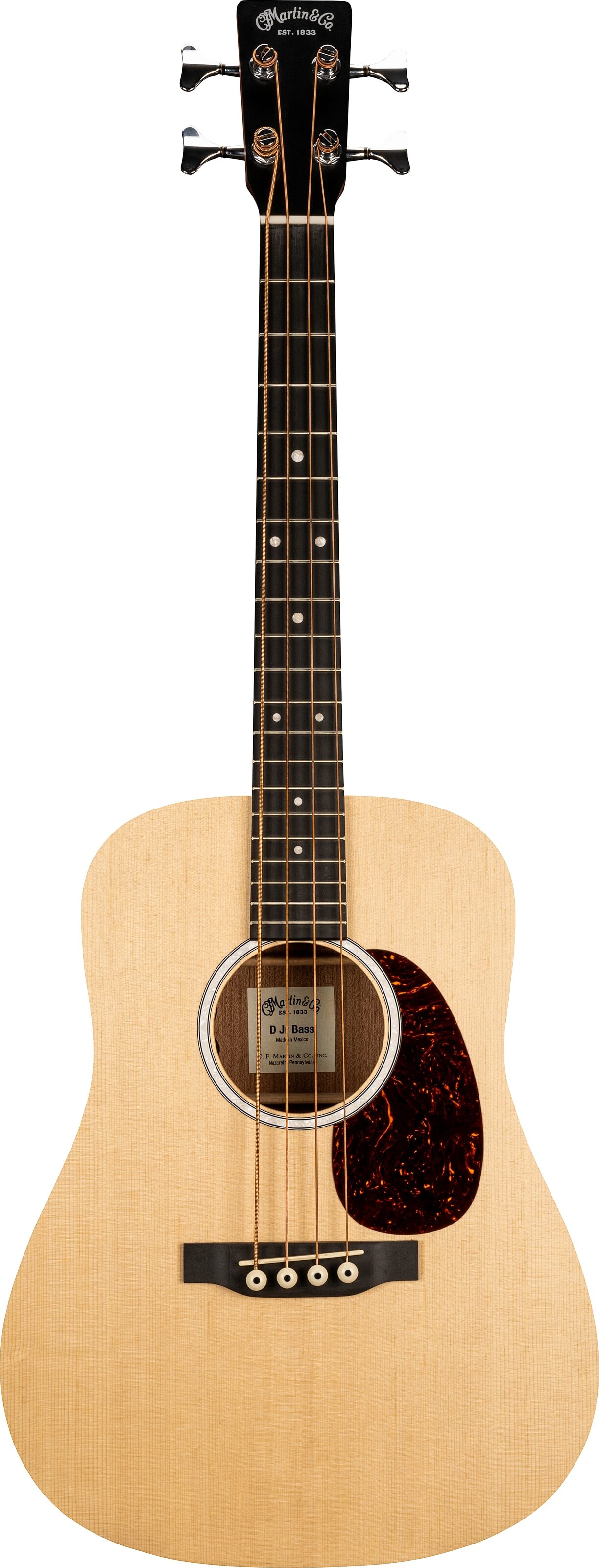 Martin DJR-10E Acoustic-Electric Bass (with Gig Bag), Action Position Back