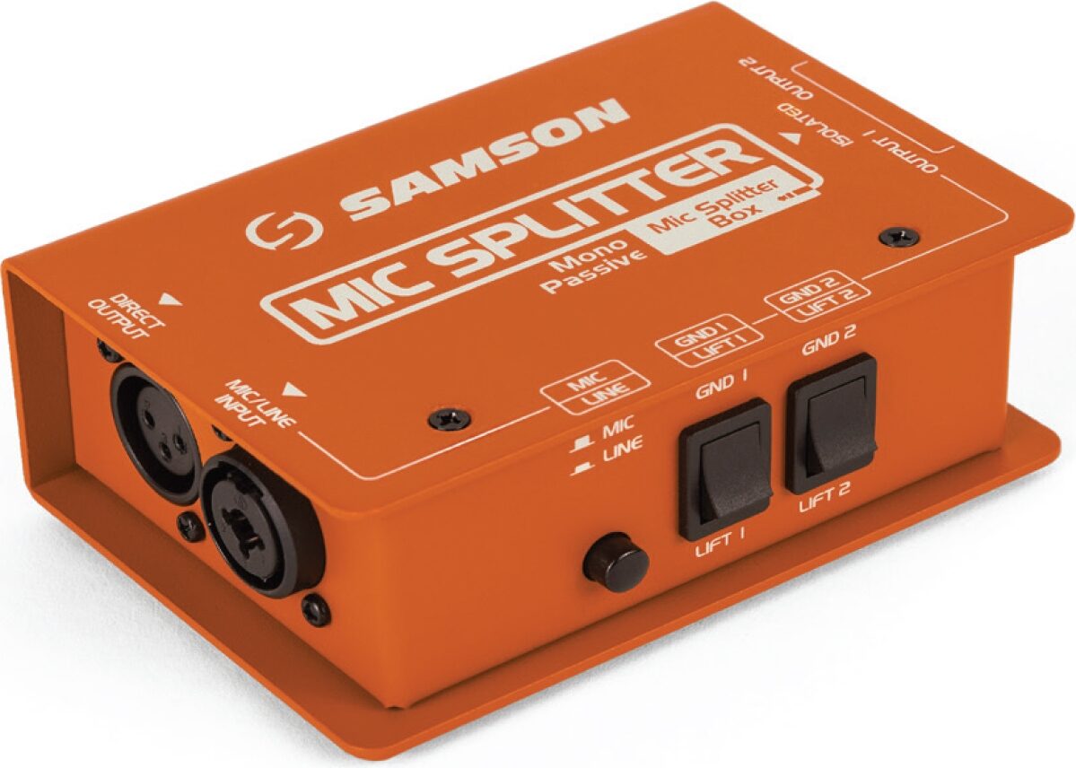 Samson Mic Splitter Compact Passive Signal Splitter, New, Action Position Back