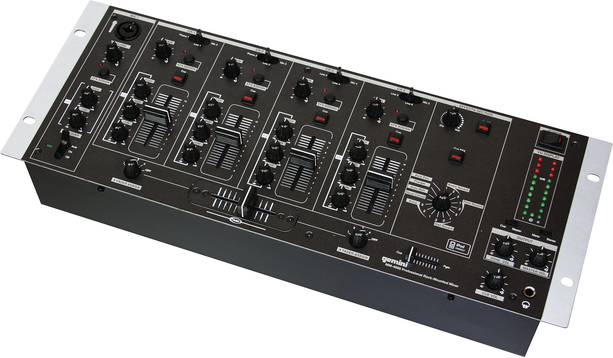 Gemini MM4000 4-Channel Mixer with Effects, Main