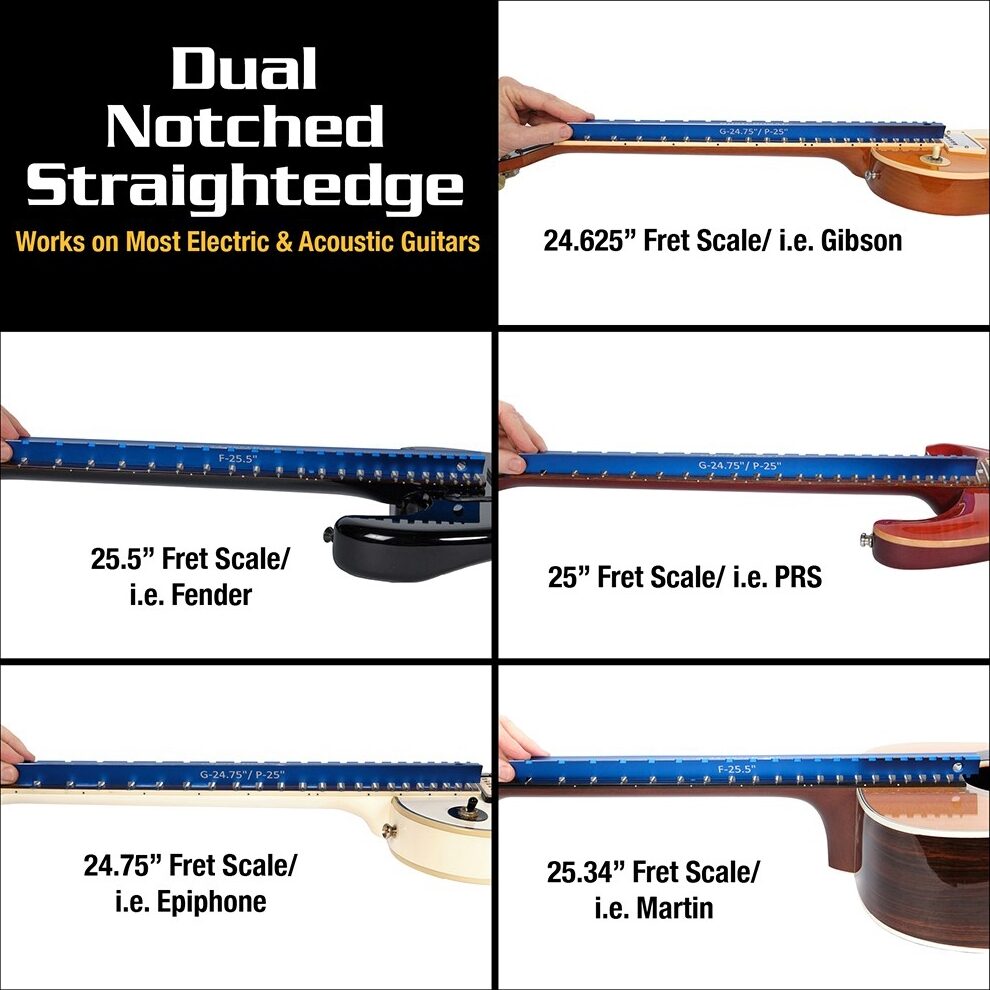 Music Nomad Tri-Beam Straight Edge, MN821, Action Position Back