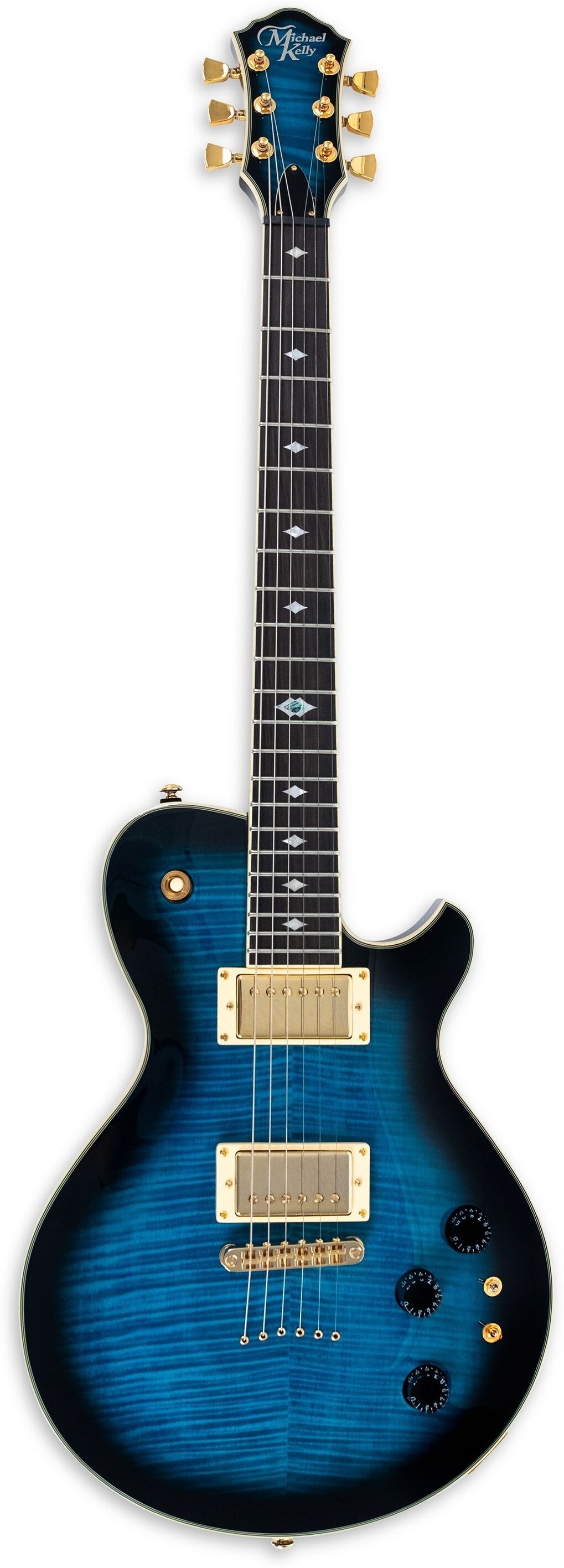 Michael Kelly Limited Modshop Patriot Electric Guitar, Blue Burst, Action Position Back