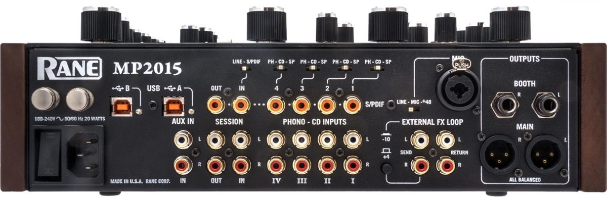 Rane MP2015 Rotary DJ Mixer, Rear