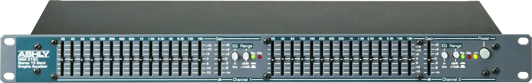 Ashly MQX2150 Dual 15-Band Graphic EQ, Main