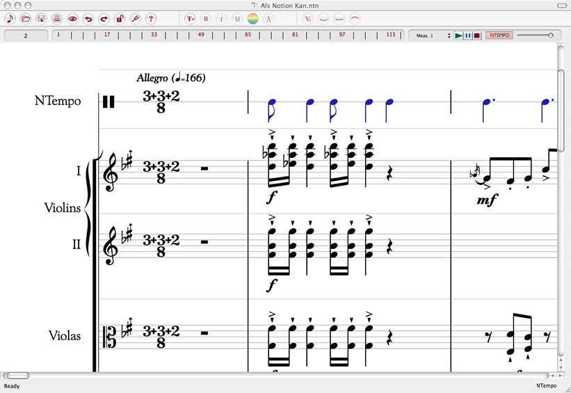 Notion Protege Music Notation Software, Zoom View