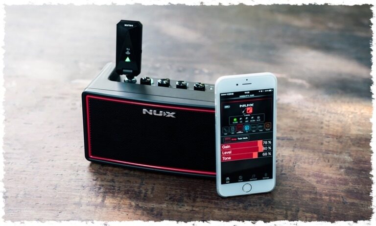NUX Mighty Air Stereo Modeling Guitar Amplifier with Bluetooth + B-5RC  Wireless Transmitter