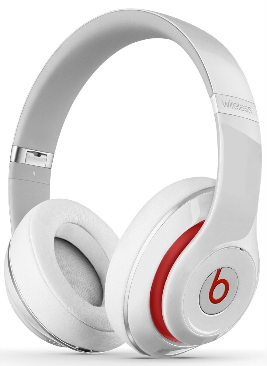 beats studio2 wireless ヘッドホン 白赤 - ヘッドフォン