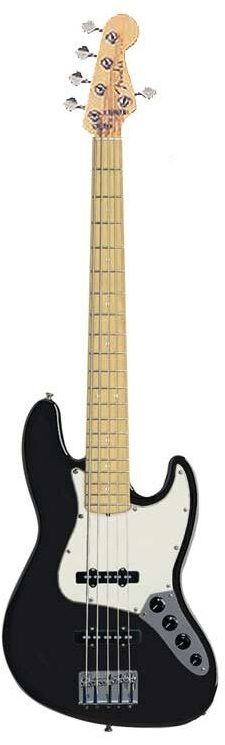 Fender American Deluxe Jazz Bass V (Maple, With Case), Black