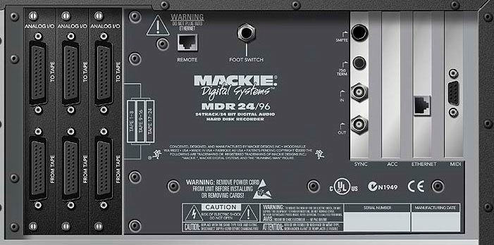 Mackie MDR2496 24-Track Hard Disk Recorder, Rear Close