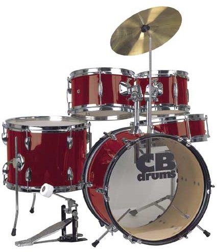 CB Drums JRX55 Junior 5-Piece Kit Package, Wine Red