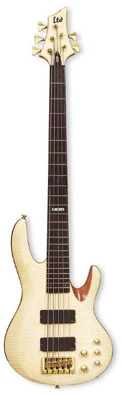 ESP B305FM 5-String Flame Maple Electric Bass Guitar, Natural Gloss