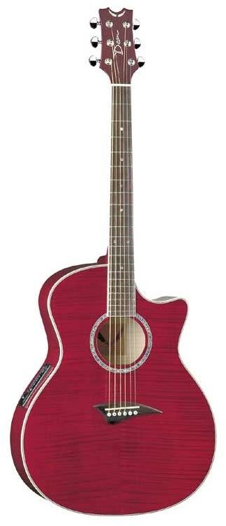 Dean Exhibition Flame Maple Acoustic-Electric Guitar with Aphex Transparent  Red