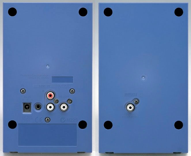 Edirol MA5A Analog Desktop Powered Monitors, Back Panel