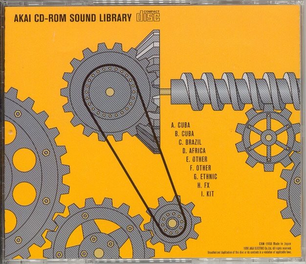 Akai CD-ROM Sound Library Volume 5 Percussion, Rear
