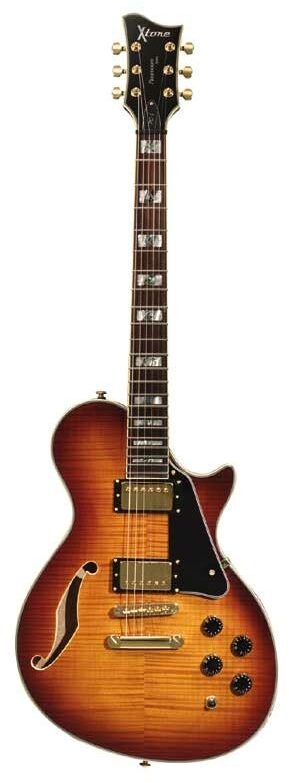 ESP LTD Xtone PC1FM Flame Maple Electric Guitar, Brown Sunburst