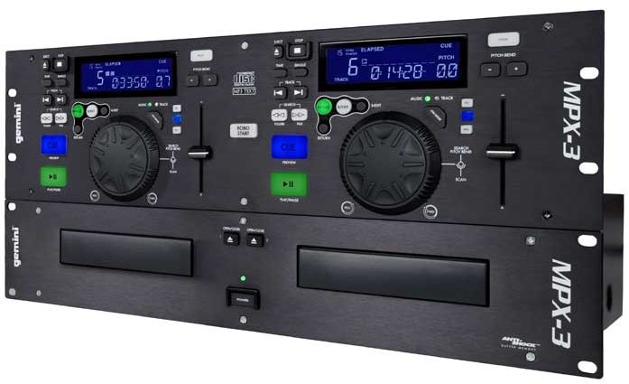 Gemini MPX3 Dual CD/MP3 Player with Text Readout, Angle