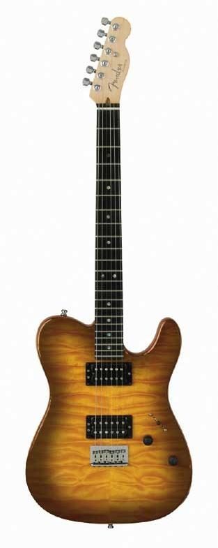 Fender American Deluxe Telecaster QMT Electric Guitar (with Case), Tobacco Sunburst