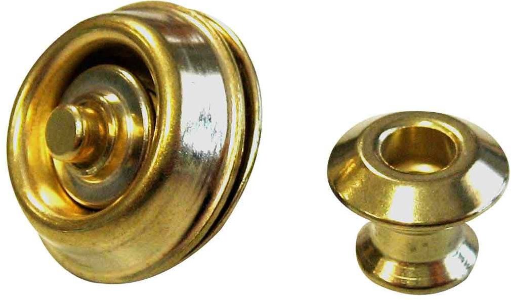 Dunlop Dual Design Straplok System, Brass, Brass