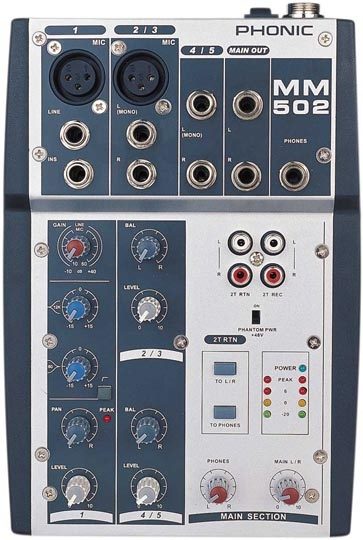 Phonic MM502 Micro Mixer, Main
