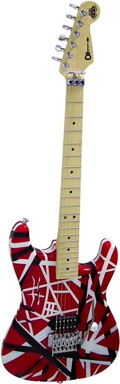 Charvel EVH Art Series Electric Guitar with Floyd Rose Tremolo (with Case), Red White and Black