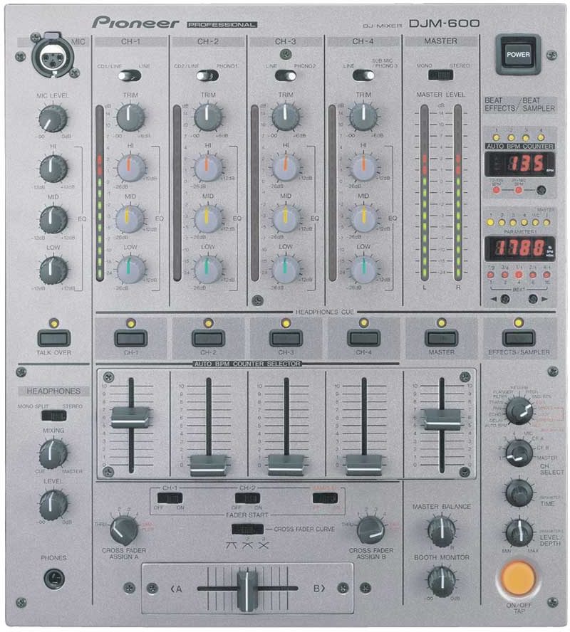 Pioneer DJM600 4-Channel Professional DJ Mixer | zZounds