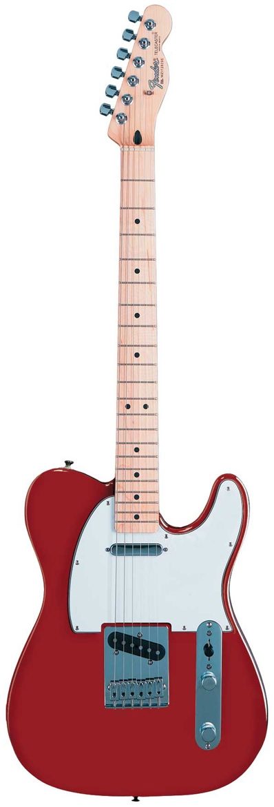 Fender Standard Telecaster Electric Guitar (Maple, with Gig Bag), Chrome Red